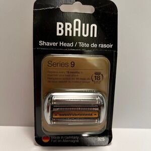 Braun Series 9 Men's Electric Shaver Head ORIGINAL Replacement Blade, Silver 92S